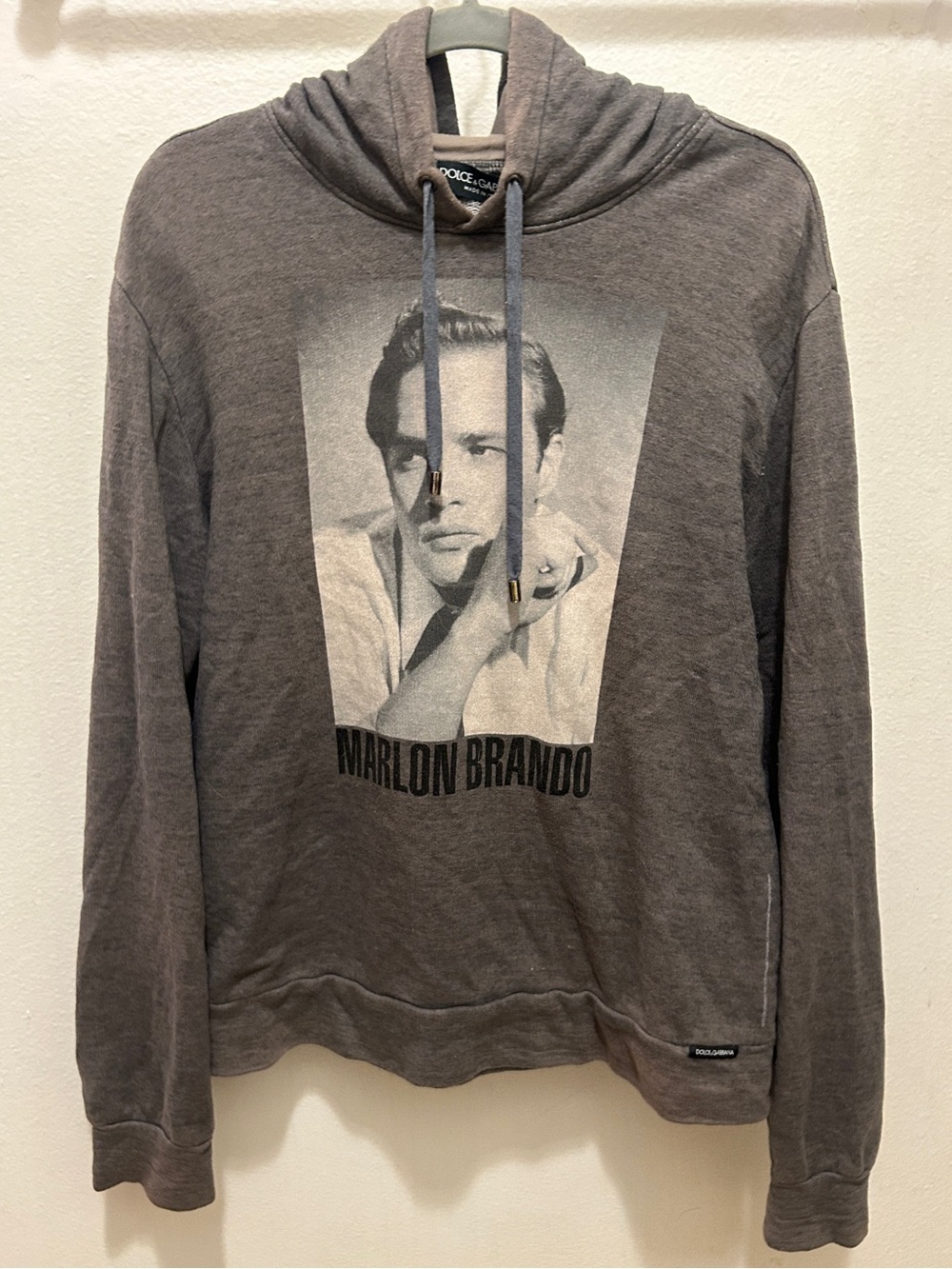 DOLCE & GABBANA Rare Archival Marlon Brando “Icons” Gray Hoodie Sweatshirt